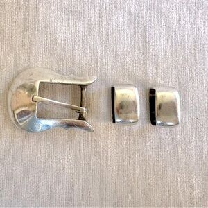 Vintage James Reid Chacon NM Sterling silver belt, buckle and two keepers.